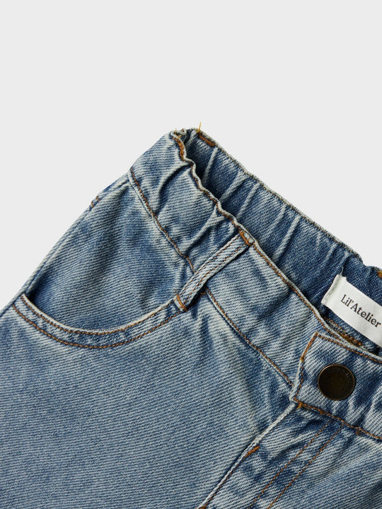 Lil' Atelier Mini KAROLE LOOSE JEANS - Medium Blue Denim - Torgunns Barneklær AS