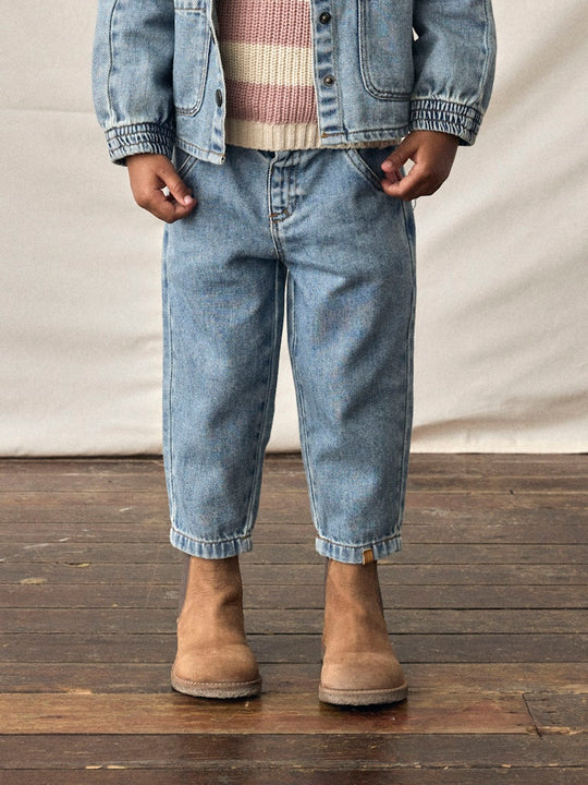 Lil' Atelier Mini KAROLE LOOSE JEANS - Medium Blue Denim - Torgunns Barneklær AS