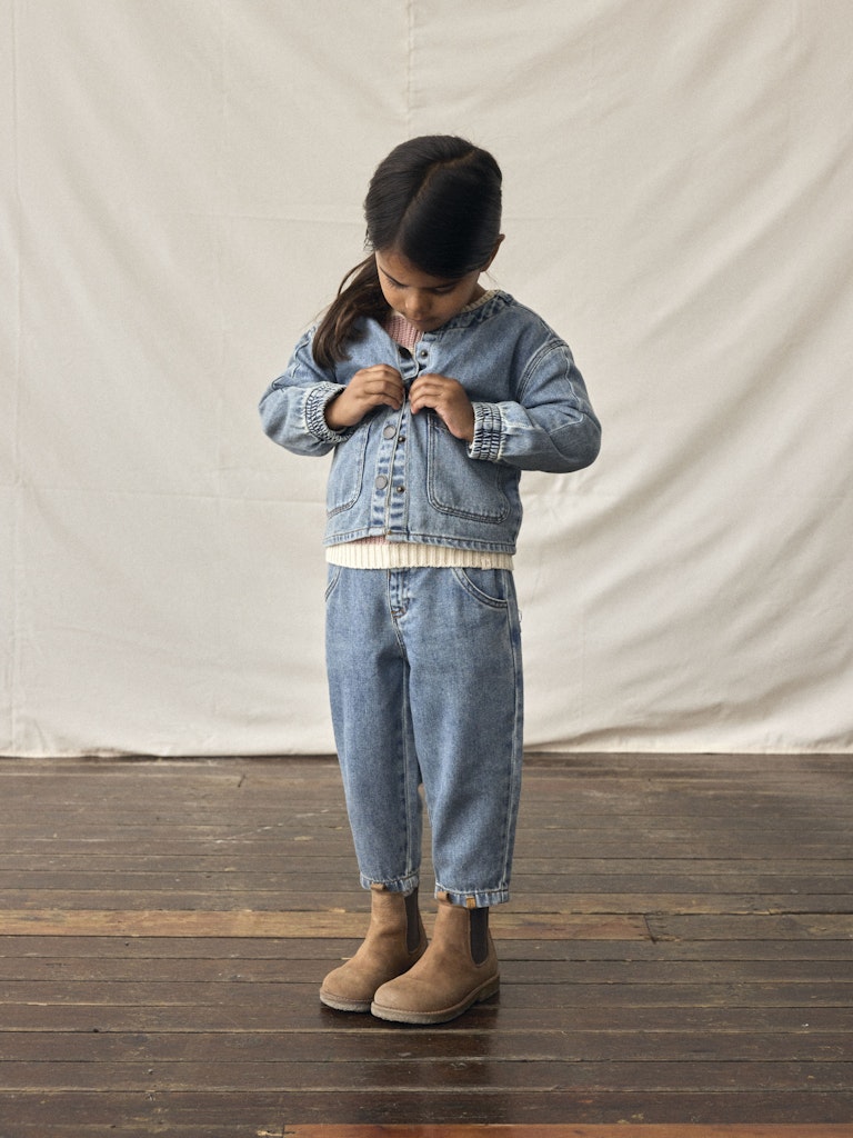 Lil' Atelier Mini KAROLE LOOSE JEANS - Medium Blue Denim - Torgunns Barneklær AS