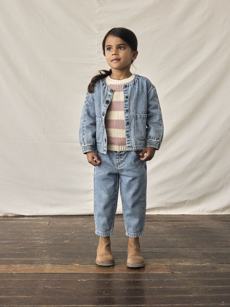 Lil' Atelier Mini KAROLE LS DENIM SHIRT - Medium Blue Denim - Torgunns Barneklær AS