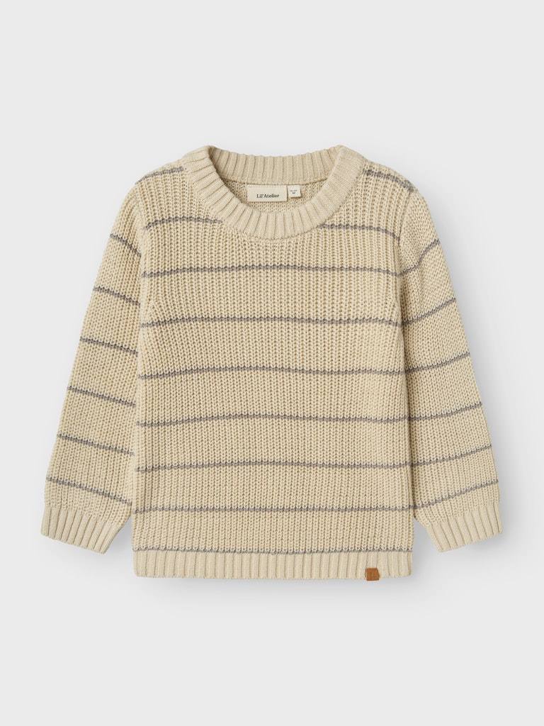 Lil' Atelier Mini EMLEN LS KNIT STRIPES - Turtledove