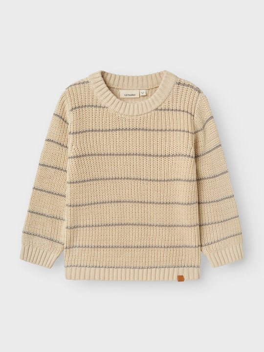 Lil' Atelier Mini EMLEN LS KNIT STRIPES - Turtledove