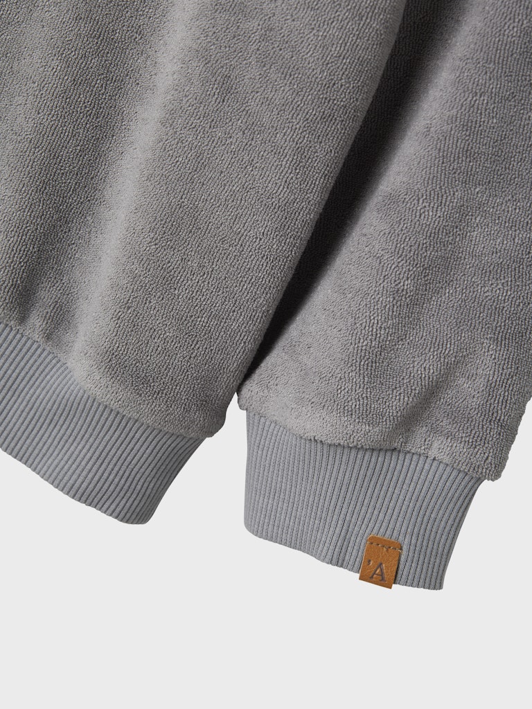Lil' Atelier Mini LAMIK LS LOOSE SWEAT - Ultimate Grey - Torgunns Barneklær AS