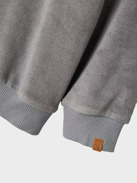 Lil' Atelier Mini LAMIK LS LOOSE SWEAT - Ultimate Grey - Torgunns Barneklær AS
