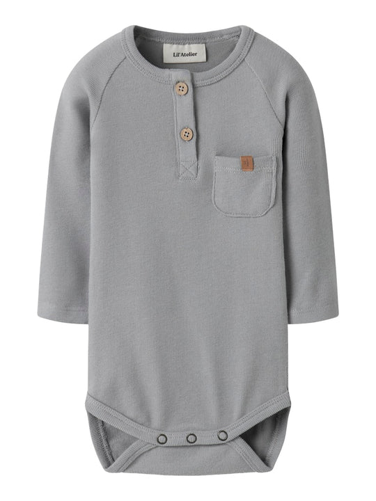 Lil' Atelier Baby LUNO LS SLIM BODY - Ultimate Grey - Torgunns Barneklær AS