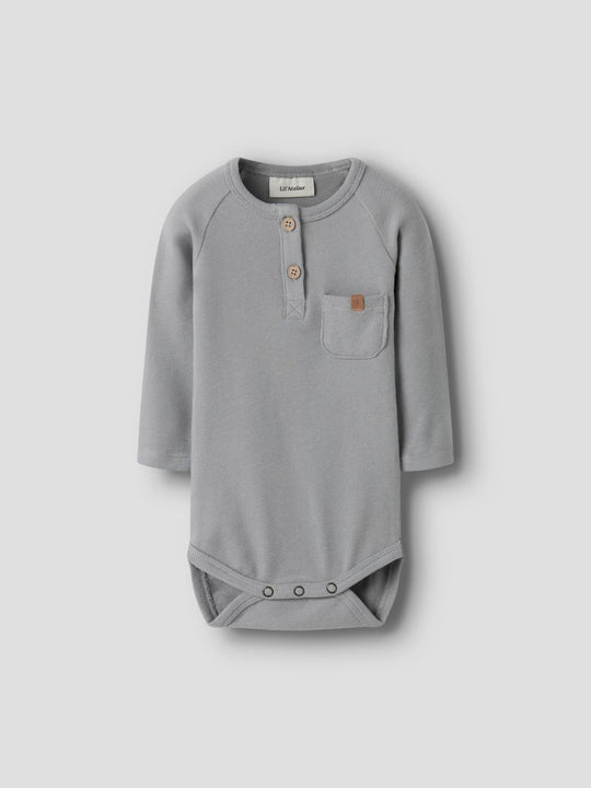 Lil' Atelier Baby LUNO LS SLIM BODY - Ultimate Grey - Torgunns Barneklær AS