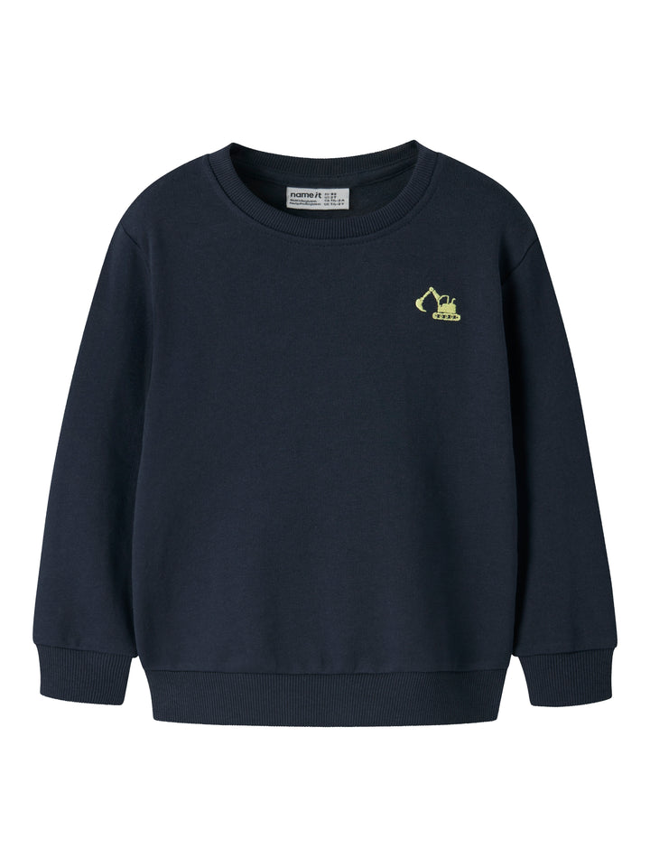 name it mini VALLEN LS SWEAT - Navy Blazer | Excavator