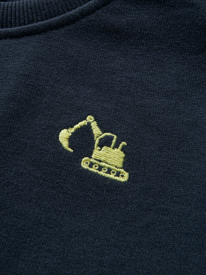 name it mini VALLEN LS SWEAT - Navy Blazer | Excavator