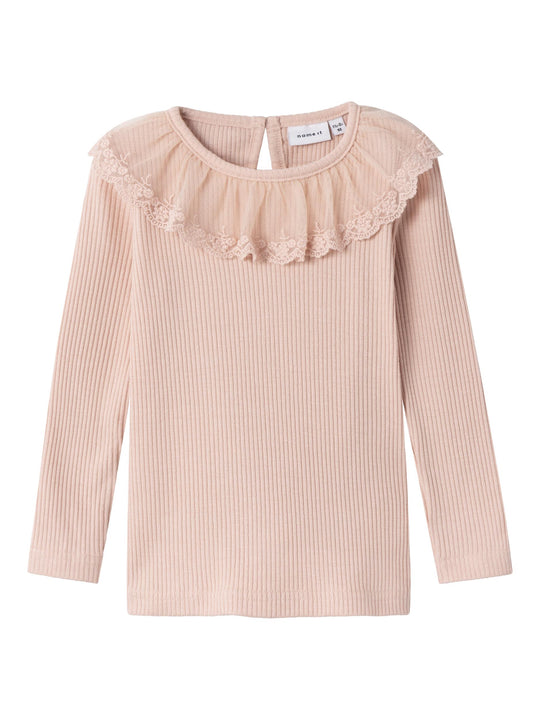 name it mini RUSA LS SLIM TOP - Rose Smoke - Torgunns Barneklær AS