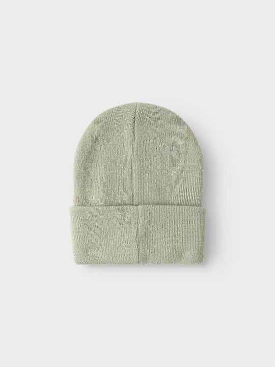 name it mini MALIK KNIT BEANIE BADGE - Seagrass