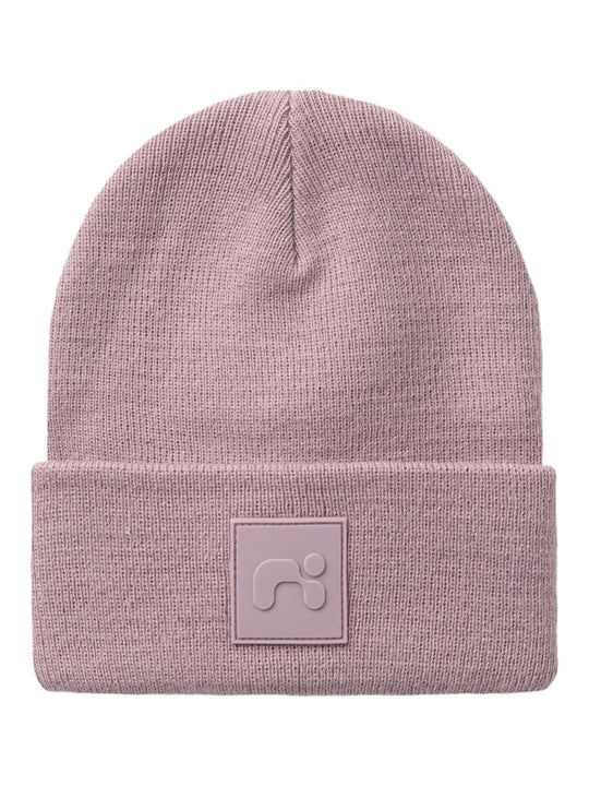 name it mini MALIK KNIT BEANIE BADGE - Mauve Shadows