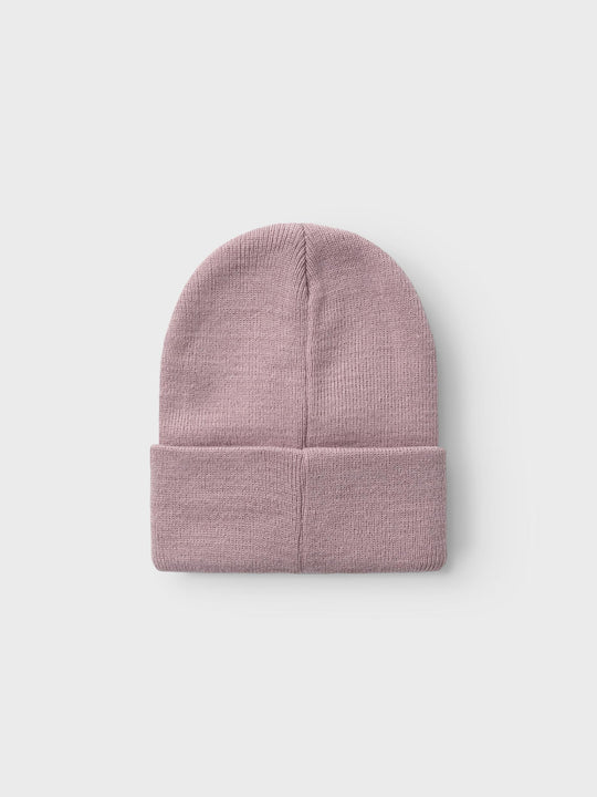 name it mini MALIK KNIT BEANIE BADGE - Mauve Shadows