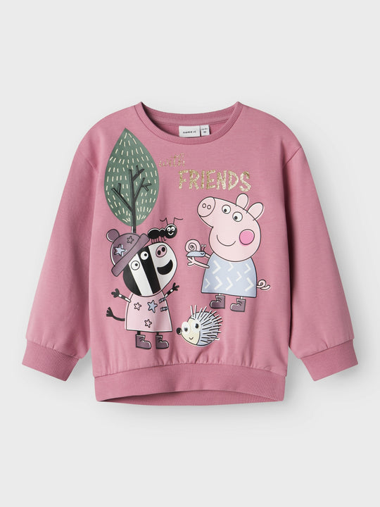 name it mini ORDI PEPPA PIG NREG SWEAT SET - Mauve Orchid