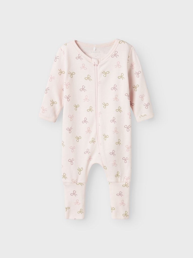name it baby PYSJAMAS 2PK ZIP - Barely Pink | Bow - Torgunns Barneklær AS