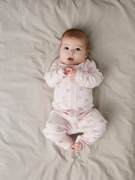 name it baby PYSJAMAS 2PK ZIP - Barely Pink | Bow - Torgunns Barneklær AS