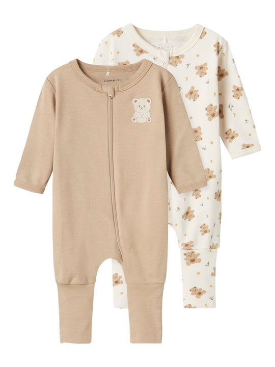 name it baby PYSJAMAS 2PK ZIP - Jet Stream | Bear - Torgunns Barneklær AS