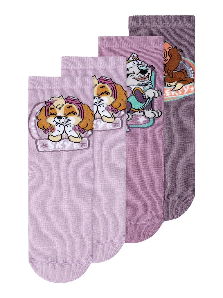 name it Mini NARA Paw Patrol 3pk Sokker - Lavender Mist