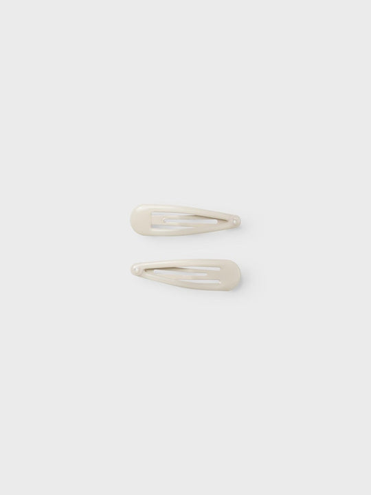 Lil' Atelier KIDS DOMA 2-PK HAIR CLIPS - Turtledove - Torgunns Barneklær AS