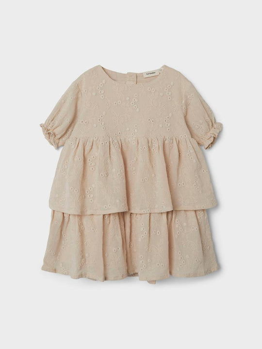 Lil' Atelier Mini FAUNA LOOSE DRESS - Sandshell - Torgunns Barneklær AS