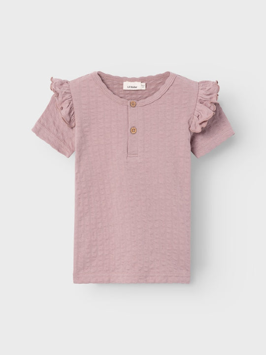 Lil' Atelier Mini JAMINA SS SLIM TOP - Fawn - Torgunns Barneklær AS