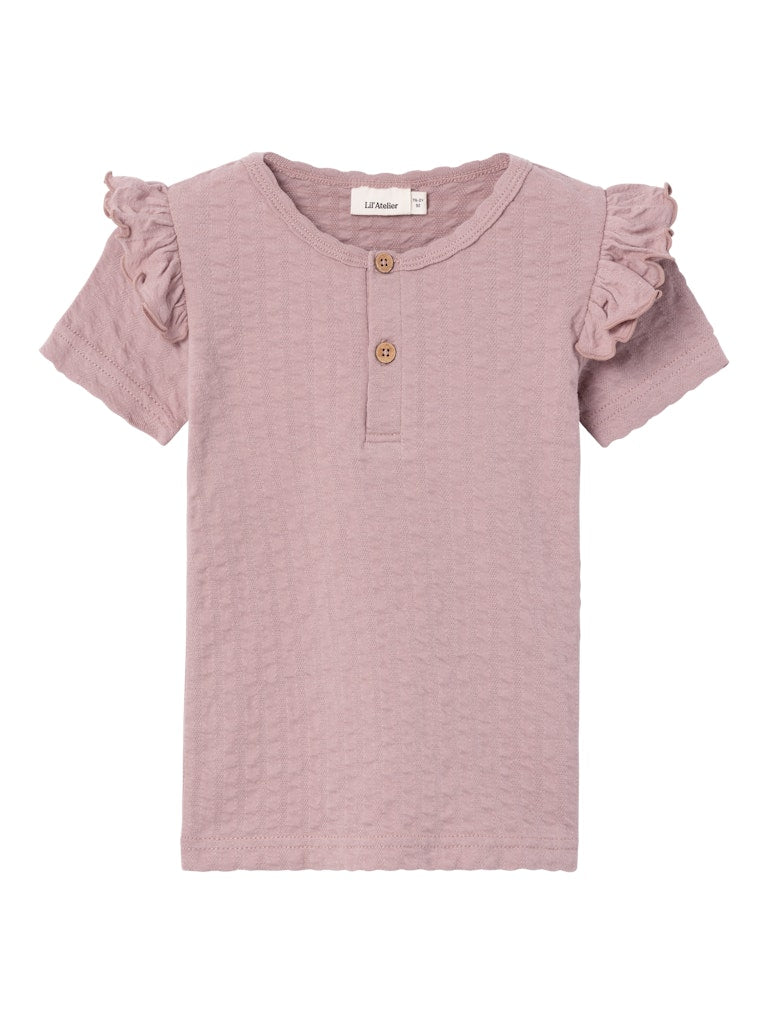 Lil' Atelier Mini JAMINA SS SLIM TOP - Fawn - Torgunns Barneklær AS