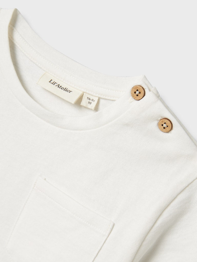 Lil' Atelier MINI DOLAN SS LOOSE TOP - Coconut Milk - Torgunns Barneklær AS
