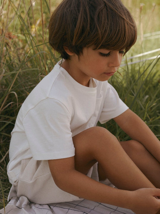 Lil' Atelier MINI DOLAN SS LOOSE TOP - Coconut Milk - Torgunns Barneklær AS