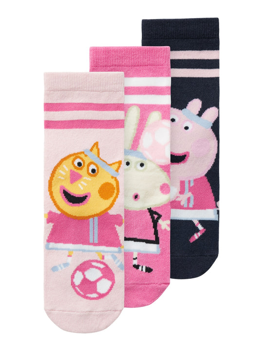 name it Mini MERANA PEPPA GRIS SOKKER 3PK - Parfait Pink