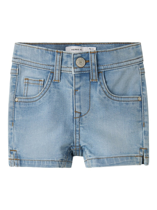 name it mini SALLI SLIM DNM SHORTS - Light Blue Denim - Torgunns Barneklær AS