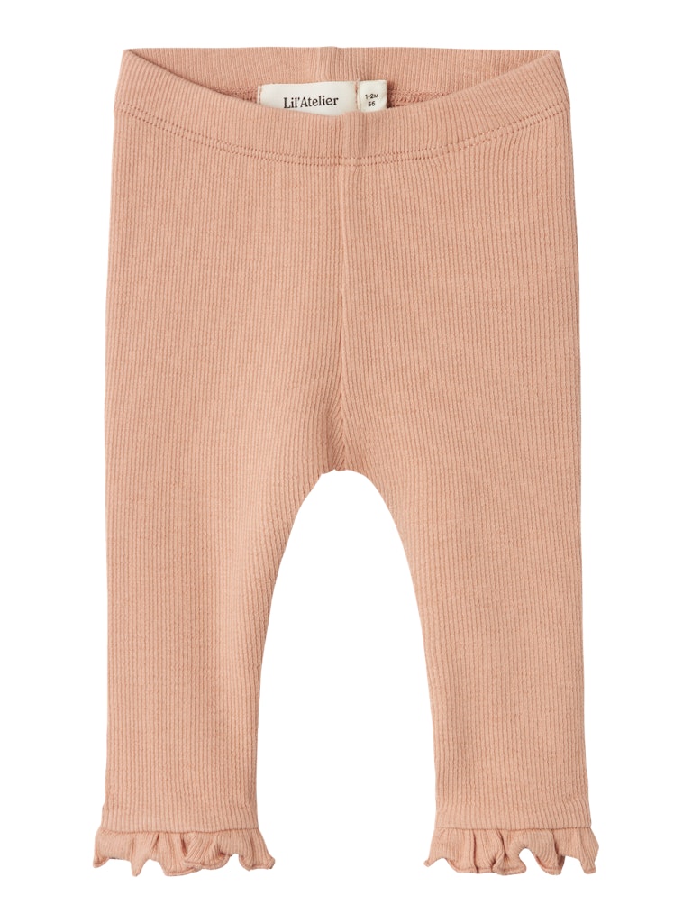 Lil' Atelier Baby GAGO DIA SLIM LEGGING - Mahogany Rose - Torgunns Barneklær AS