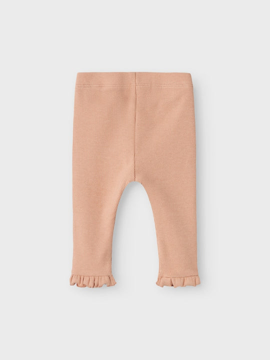 Lil' Atelier Baby GAGO DIA SLIM LEGGING - Mahogany Rose - Torgunns Barneklær AS