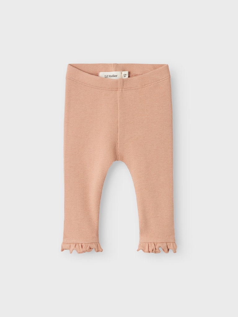 Lil' Atelier Baby GAGO DIA SLIM LEGGING - Mahogany Rose - Torgunns Barneklær AS