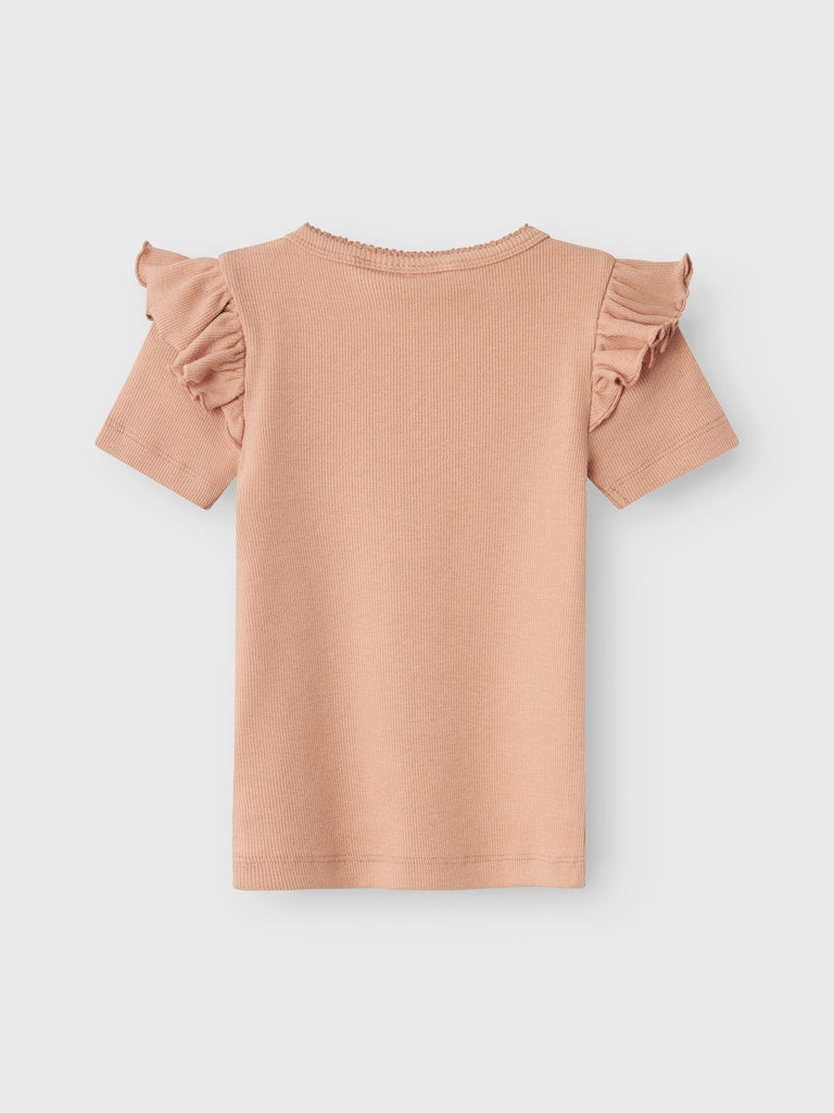 Lil' Atelier Mini GAGO KUO SS SLIM TOP - Mahogany Rose - Torgunns Barneklær AS