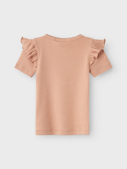 Lil' Atelier Mini GAGO KUO SS SLIM TOP - Mahogany Rose - Torgunns Barneklær AS