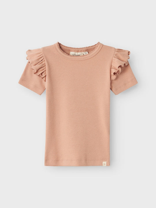 Lil' Atelier Mini GAGO KUO SS SLIM TOP - Mahogany Rose - Torgunns Barneklær AS