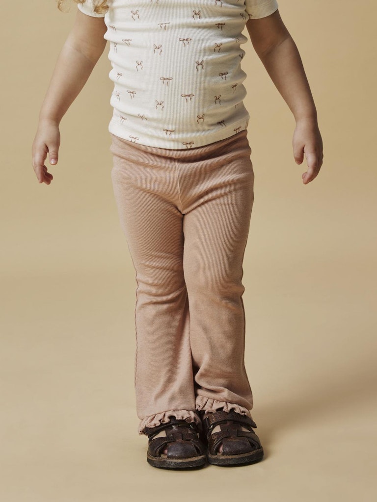 Lil' Atelier Mini GAGO KYR BOOTCUT LEGGING - Mahogany Rose - Torgunns Barneklær AS