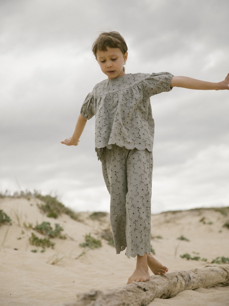 Lil' Atelier Mini DALLY SS LOOSE SHIRT - Forest Fog - Torgunns Barneklær AS
