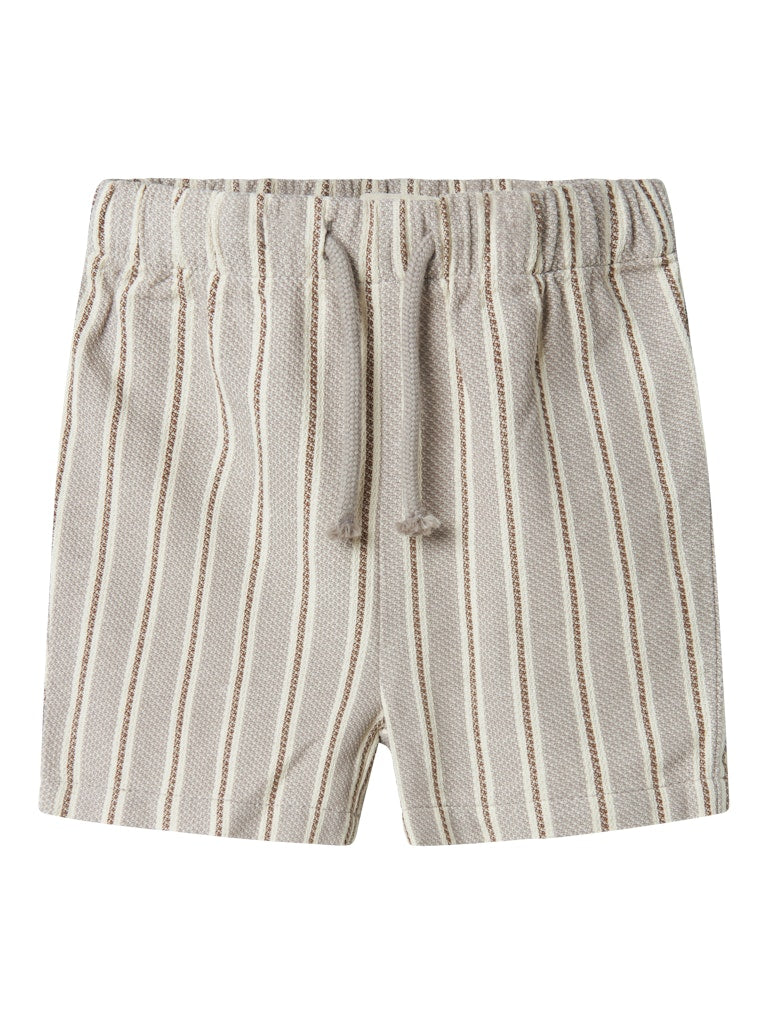 Lil' Atelier Mini FREDE STRIPE LOOSE SHORTS - Mourning Dove