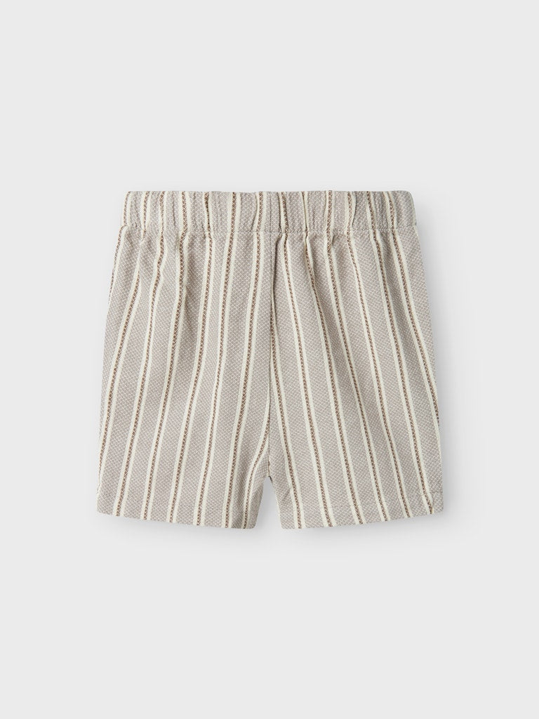 Lil' Atelier Mini FREDE STRIPE LOOSE SHORTS - Mourning Dove