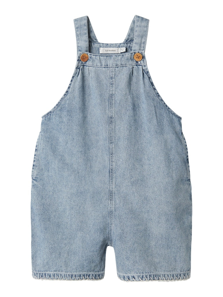 Lil' Atelier Mini FUNDA DENIM SHORT OVERALL - Medium Blue Denim