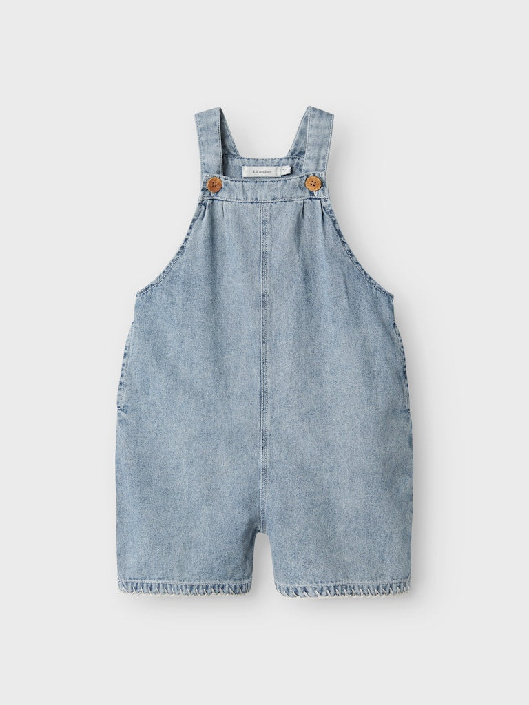 Lil' Atelier Mini FUNDA DENIM SHORT OVERALL - Medium Blue Denim