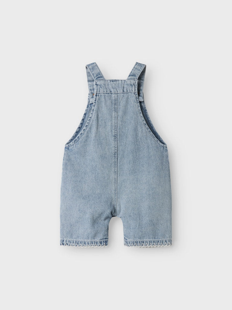 Lil' Atelier Baby FUNDA DENIM SHORT OVERALL - Medium Blue Denim