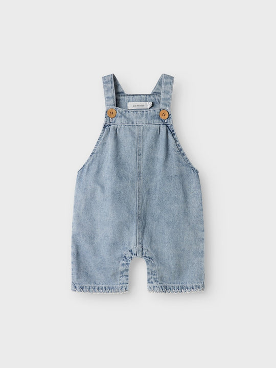 Lil' Atelier Baby FUNDA DENIM SHORT OVERALL - Medium Blue Denim