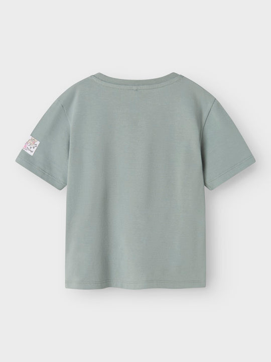 name it mini ARLE PEPPA SS TOP - Slate Gray - Torgunns Barneklær AS
