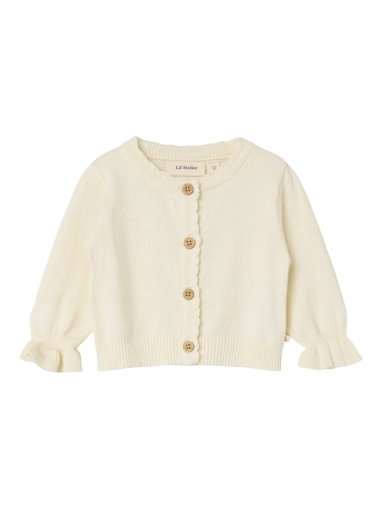 Lil' Atelier Baby FAUCI FIA LS SHORT KNIT CARDIGAN - Coconut Milk