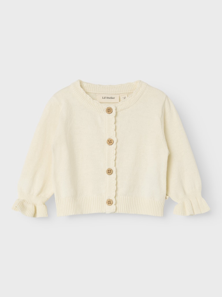 Lil' Atelier Baby FAUCI FIA LS SHORT KNIT CARDIGAN - Coconut Milk