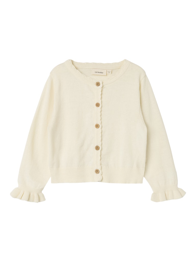 Lil' Atelier Mini FAUCI FIA LS SHORT KNIT CARDIGAN - Coconut Milk