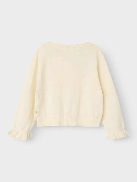 Lil' Atelier Mini FAUCI FIA LS SHORT KNIT CARDIGAN - Coconut Milk