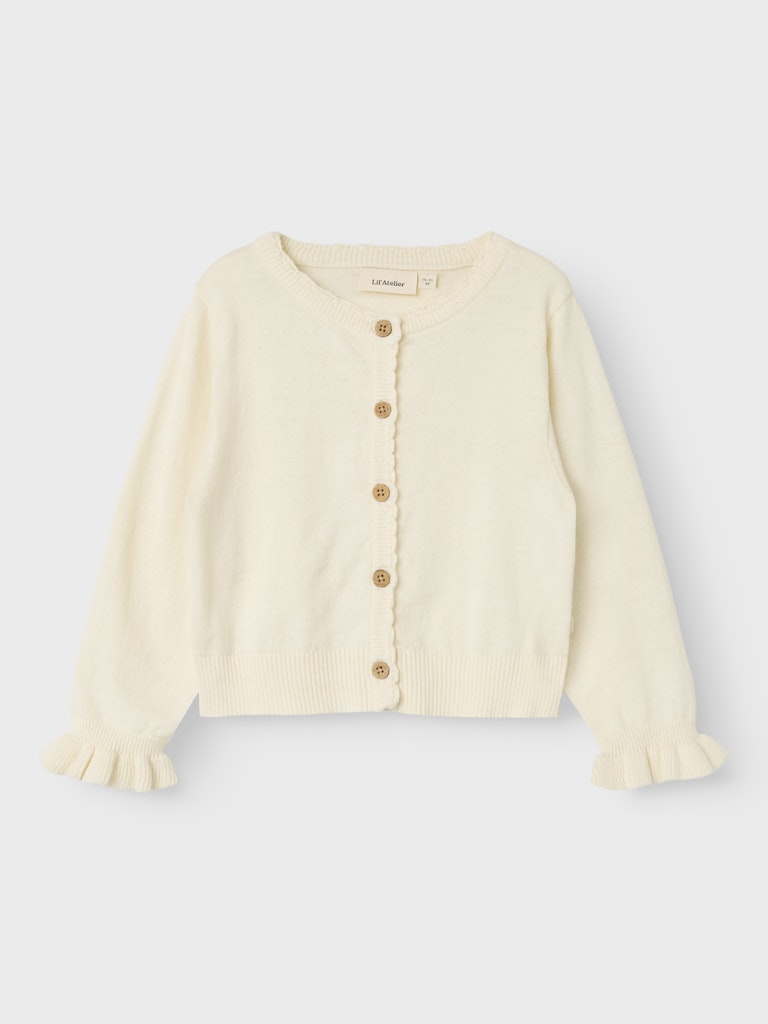 Lil' Atelier Mini FAUCI FIA LS SHORT KNIT CARDIGAN - Coconut Milk