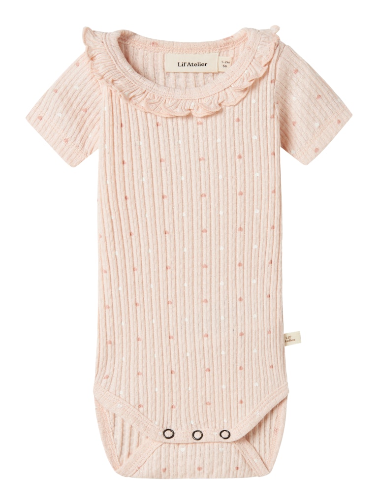 Lil' Atelier Baby HULLA HUA SS SLIM BODY - Peach Blush - Torgunns Barneklær AS